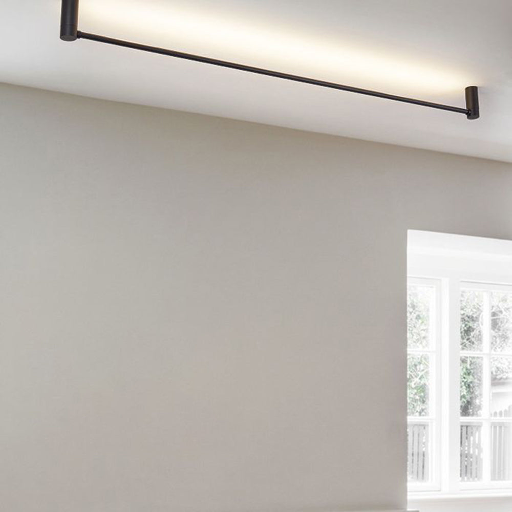 Luminline Lumenline Black Linear Flush Mount Ceiling Light for Hallway – Oak & Halo