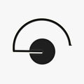 Minimalist Linear Semicircular Metal Wall Lamp In Black Or White