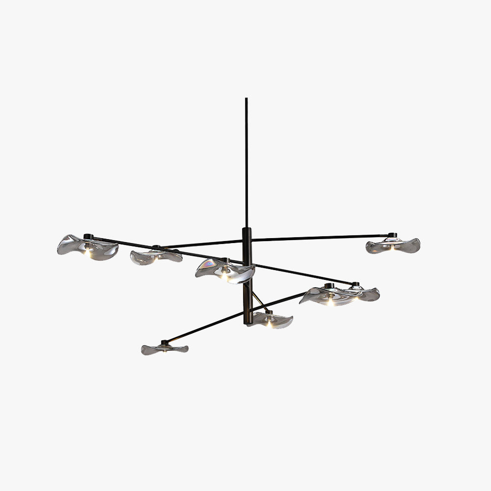 Black Metal Branch Pendant Light With Multicolor Glass Bulbs As Focal Point