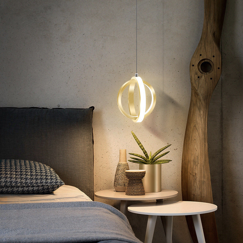 Black And Gold Spherical Pendant Light With Soft Glow