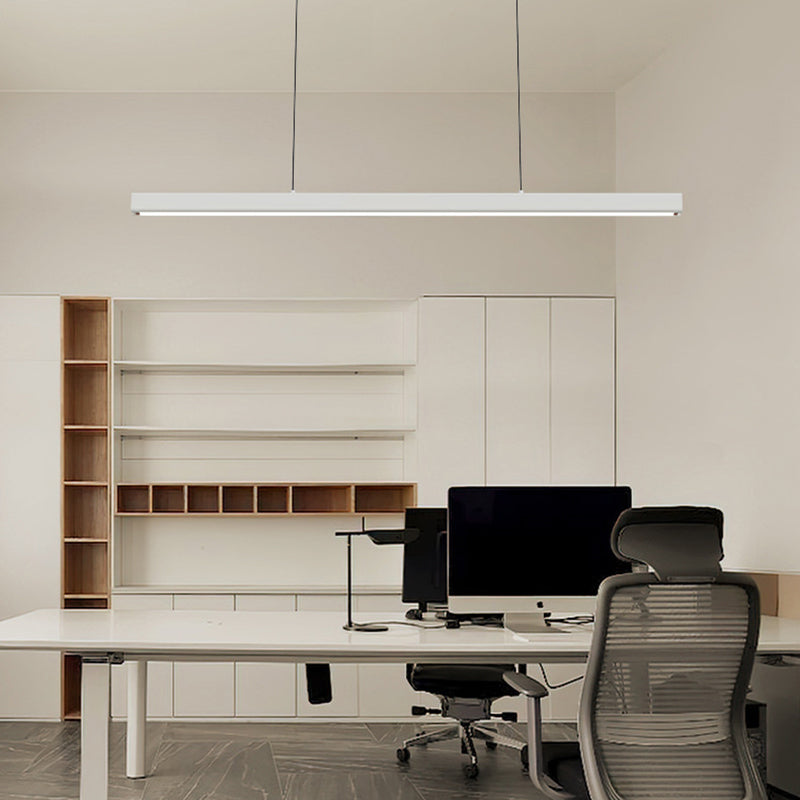 Dimmable Monochrome Linear Pendant Light For Dining Room