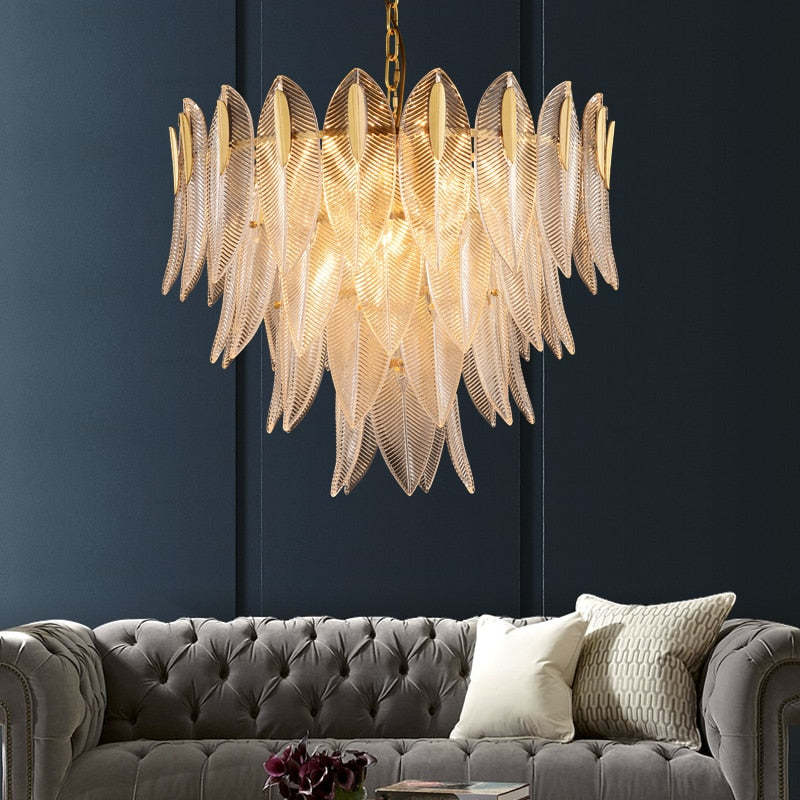 Kristy Gold Feather Chandelier Three Styles For Living Room Or Bedroom