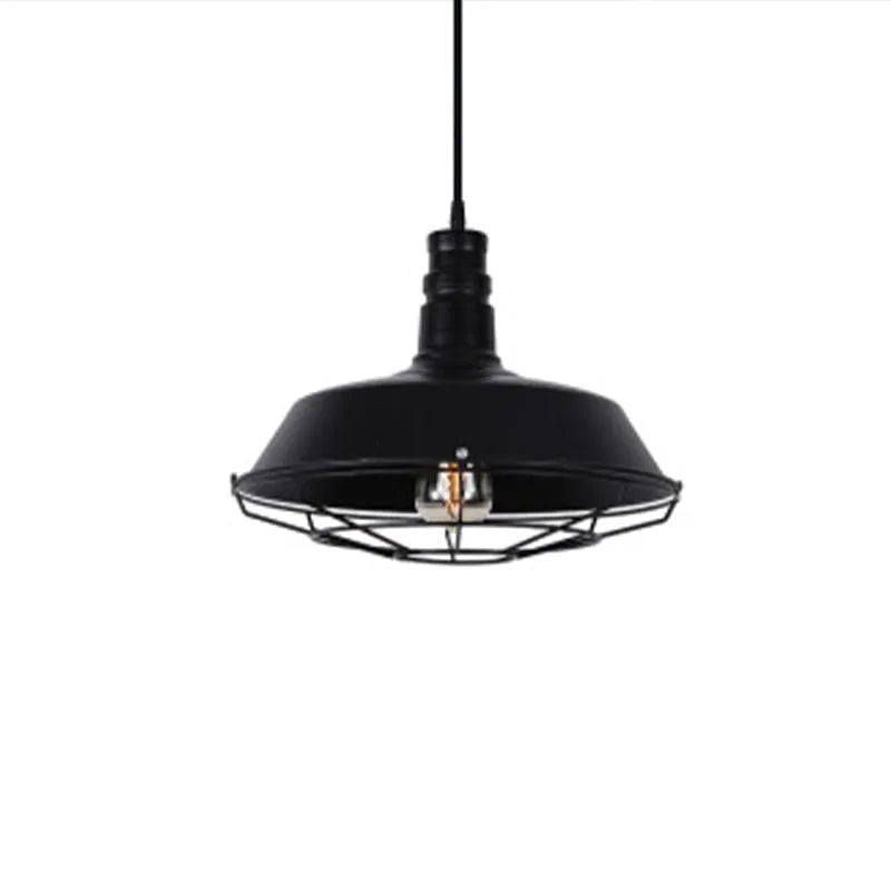 Industrial Pendant Light in Rustic Black for Indoor Outdoor