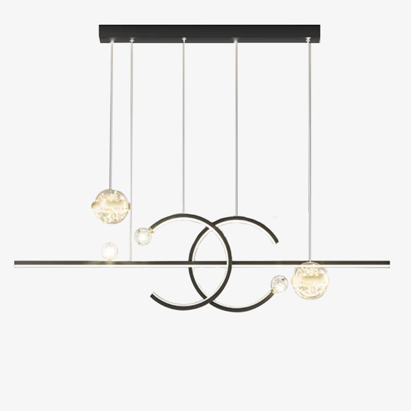 Double C Pendant Light Gold Black Starry Sky Glow