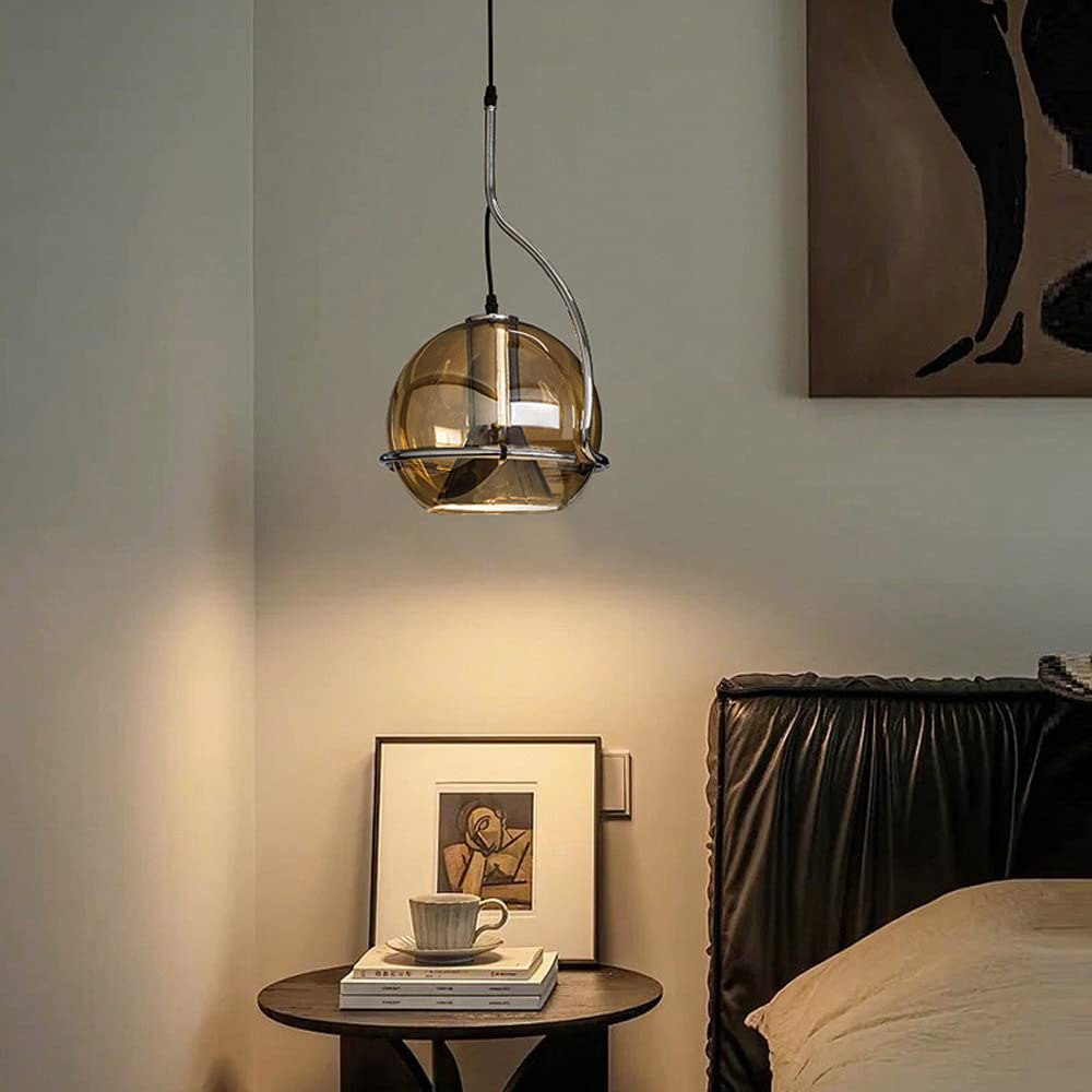 Vintage Glass Pendant Light With Warm Glow For Living Room