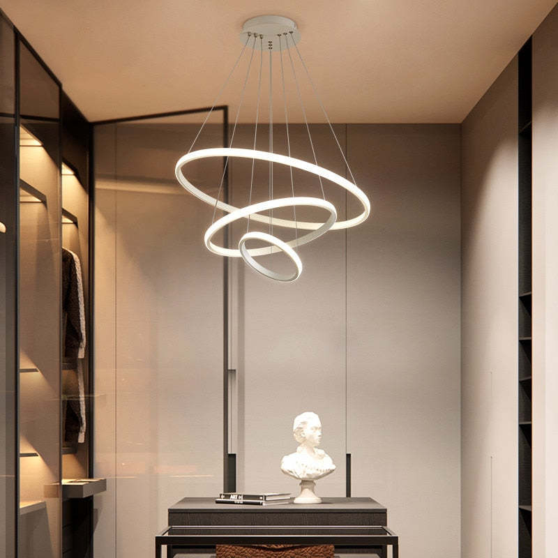Dimmable Ring Pendant Light With Adjustable Rings