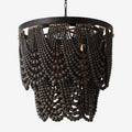 Boho Wood and Metal Pendant Light With Subtle LED Glow