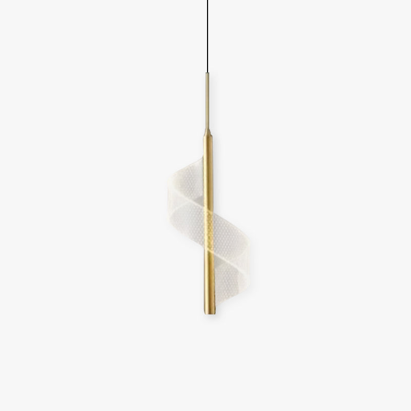 Vintage Gold Ribbon Pendant Light For Ambience
