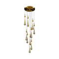 Aurora Teardrop Crystal Chandelier Gold Finish For Living Room