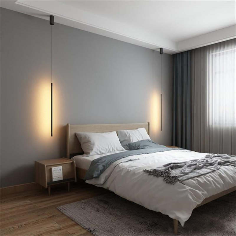 Erix Minimalist Linear Pendant Light Bedside Illumination