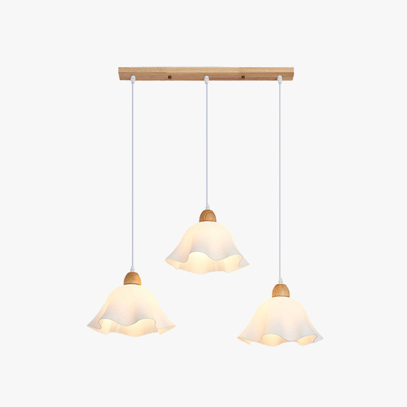 Minimalist Flower Wood Pendant Light With Soft White Glow