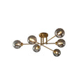 Six Light Industrial Glass Globe Sputnik Chandelier LED Compatible