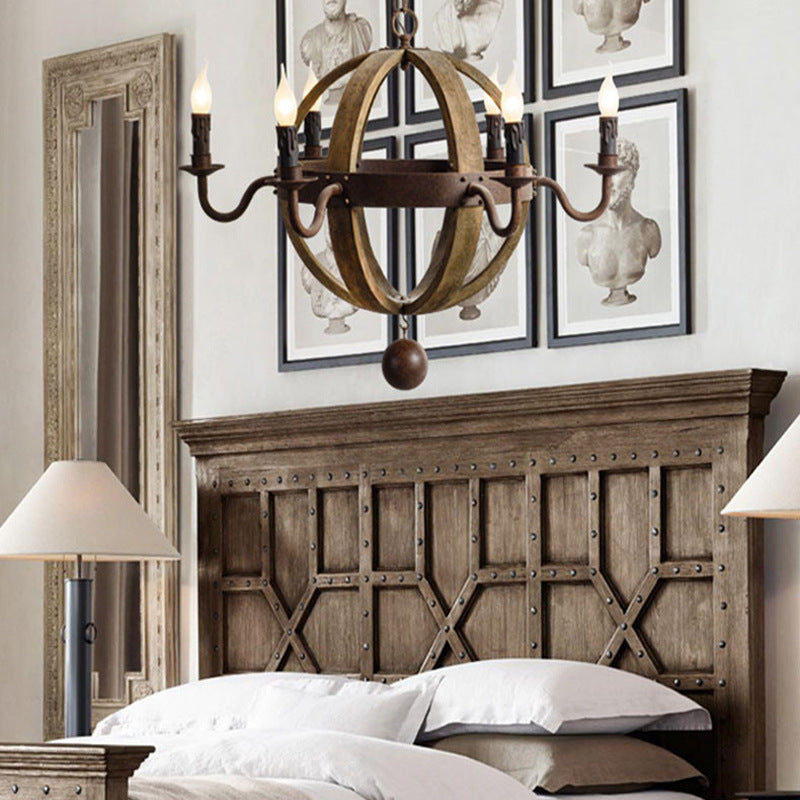 Rustic Wood And Metal Pendant Light With Warm Ambience