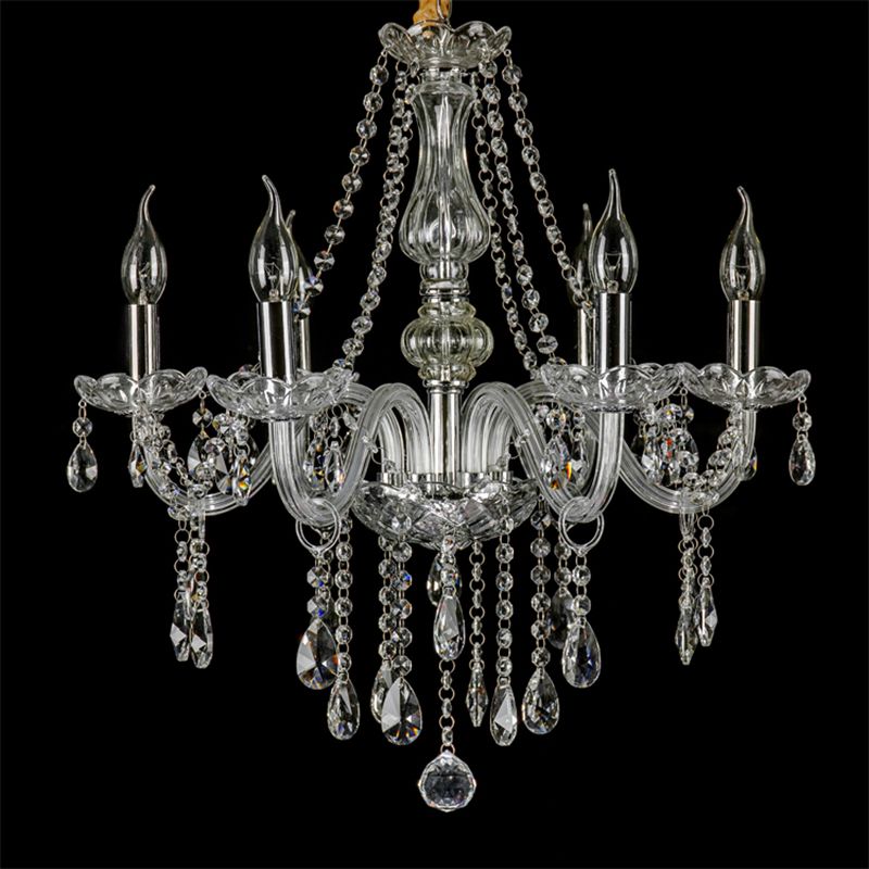 Elegant Clear Crystal Candlestick Chandelier For Living Room