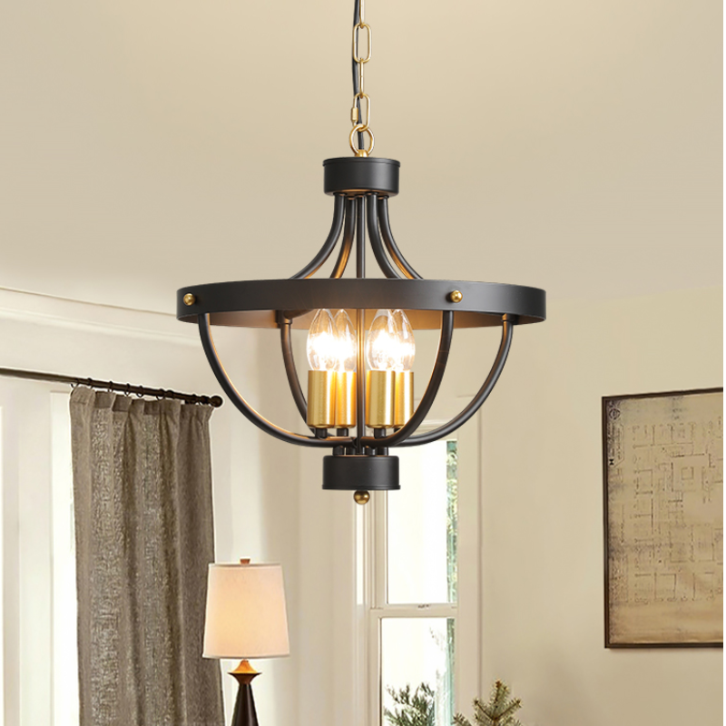 Matte Black Vintage LED Pendant Light for Dining