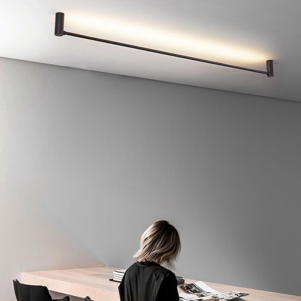 Luminline Lumenline Black Linear Flush Mount Ceiling Light for Hallway – Oak & Halo