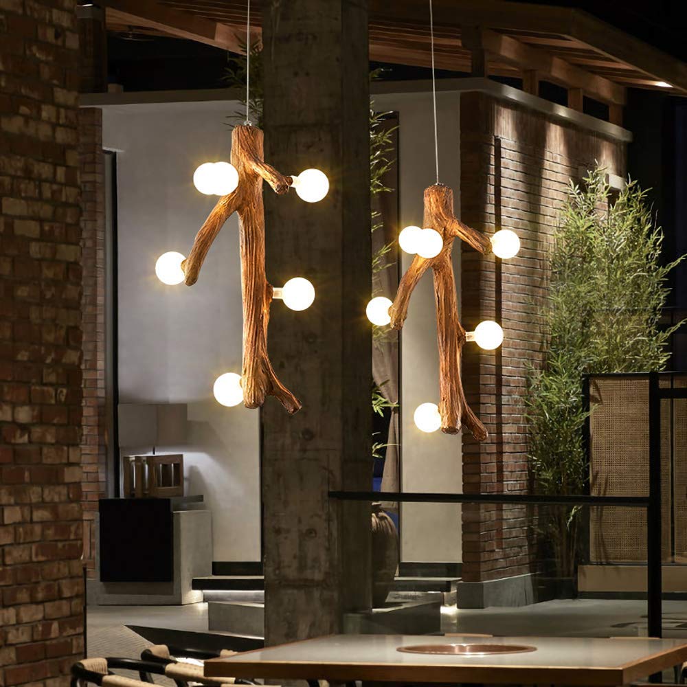 Nordic Wood LED Chandelier for Living Room Dining and Bedroom