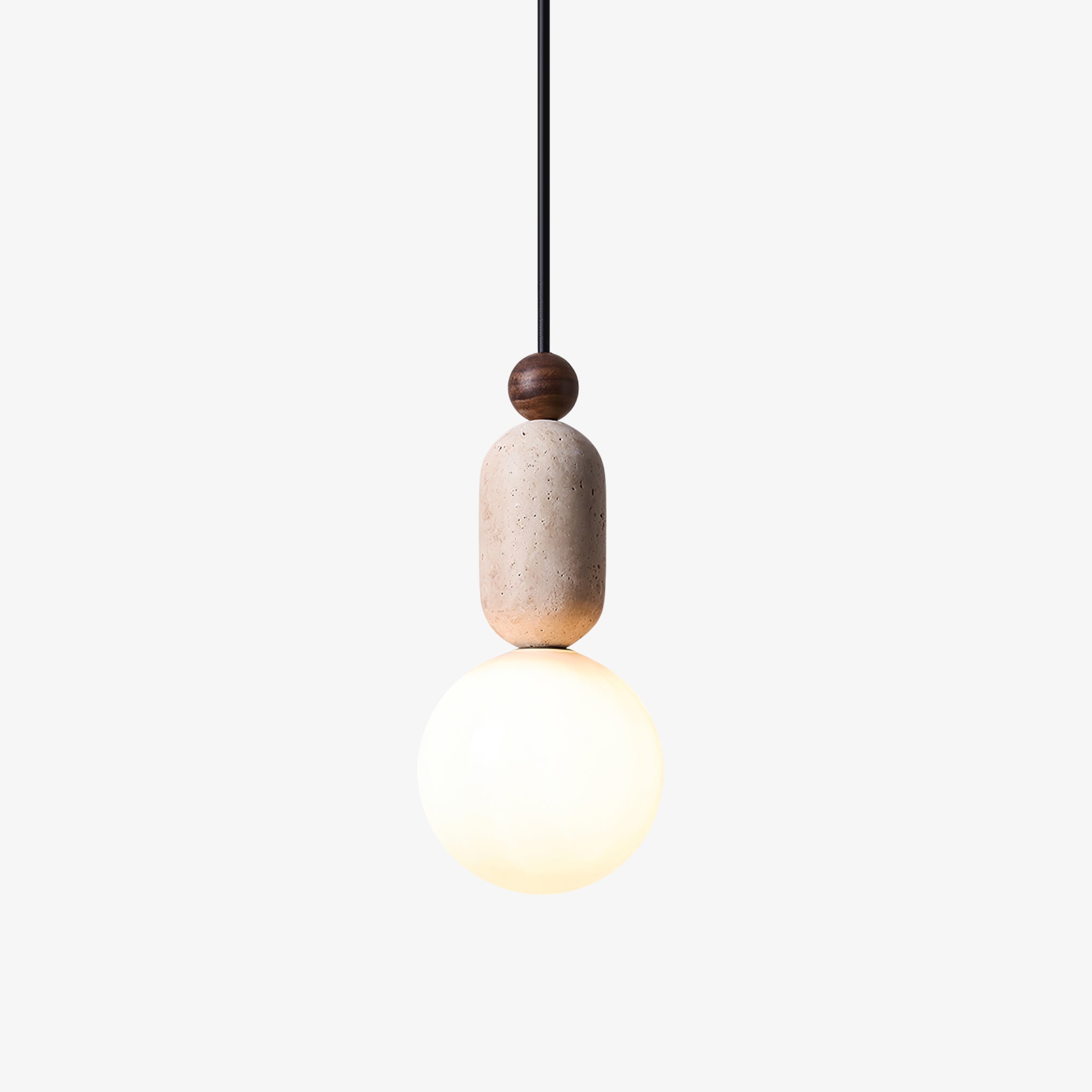 Travertine Pendant Light With Warm Ambient Glow