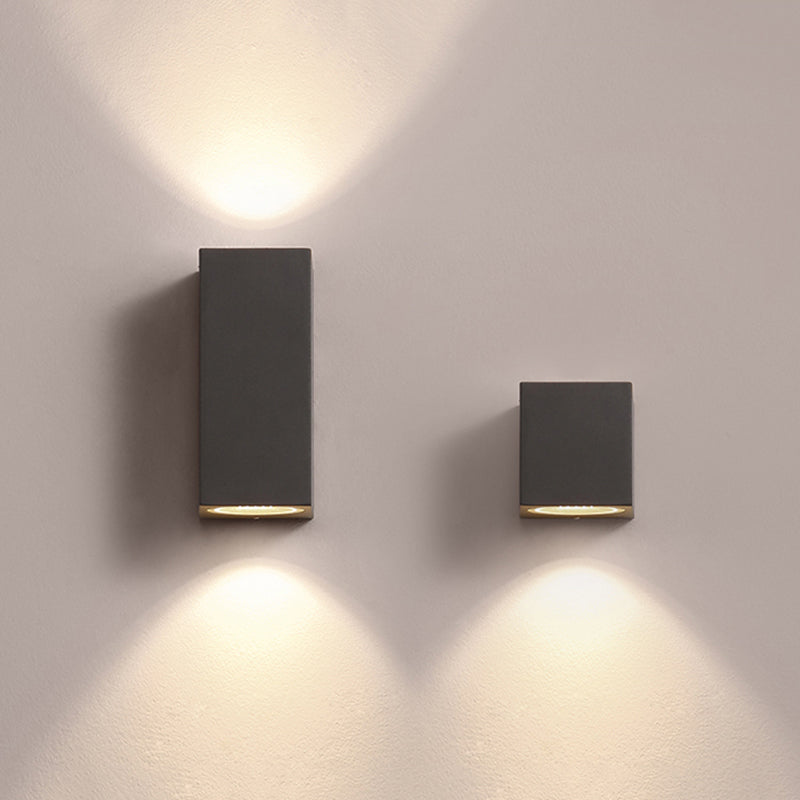 Minimalist Black Metal Square Outdoor Wall Light With LED