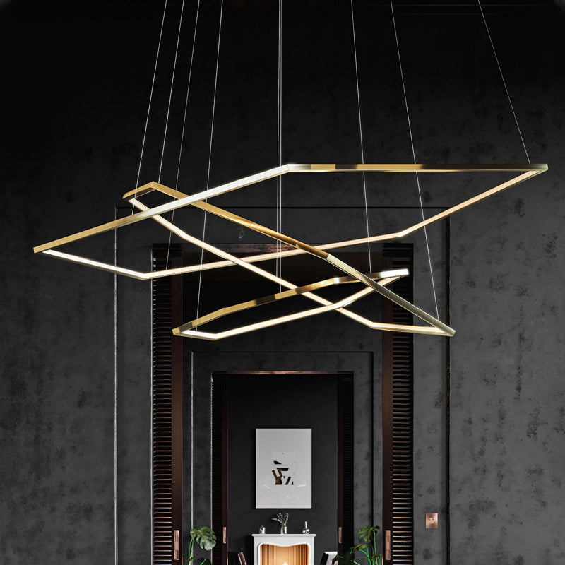 Geometric Metal Pendant Light Gold Finish