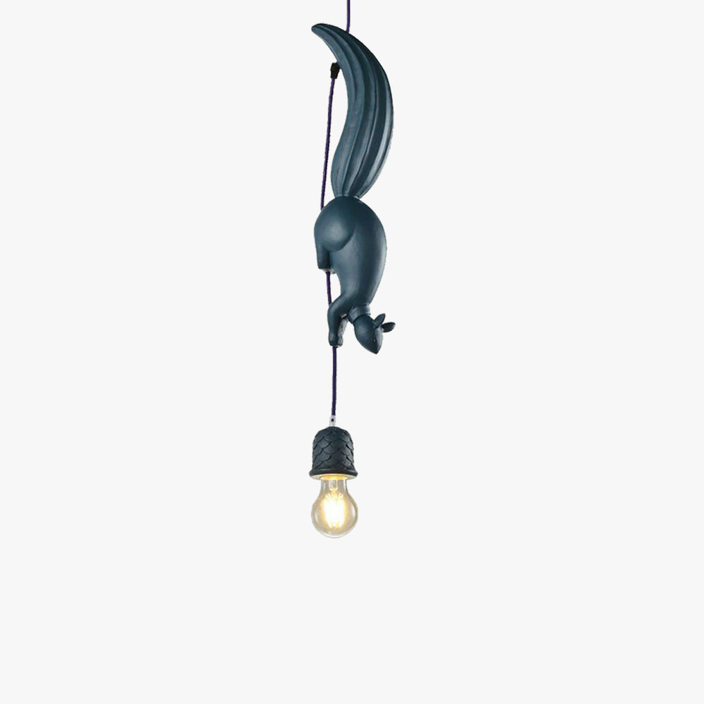Squirrel Pinecone Resin Pendant Light For Dining Ambiance