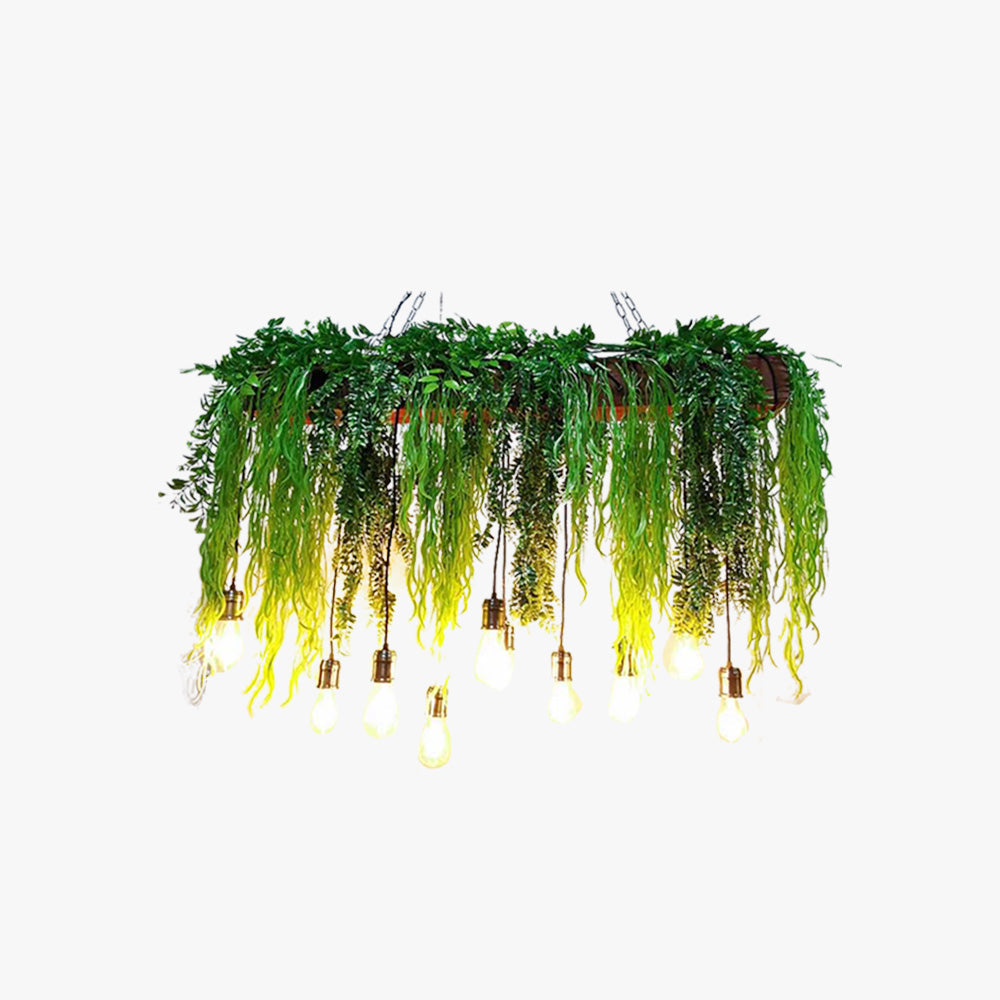 Suspension Métal Rectangulaire Vert Éclairage Déco Élégant Pour Intérieur