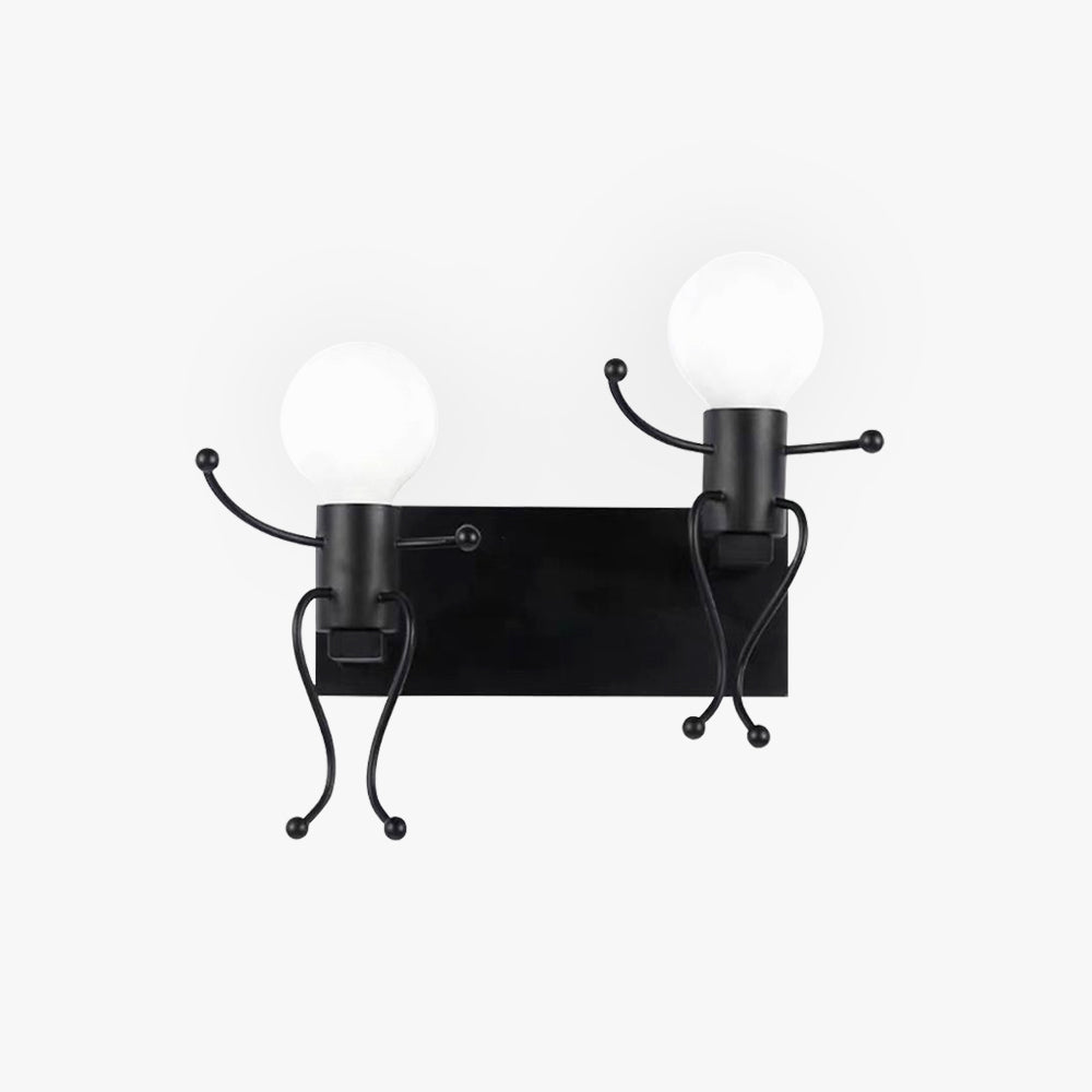 Modern Metal Wall Light With White And Black Finish For Living Room