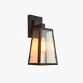 Retro Black Industrial Wall Lantern With Glass Panels