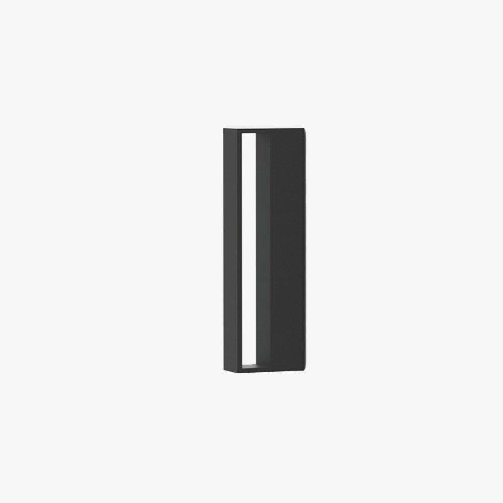 Modern Hollow Rectangular Outdoor Wall Light Black And White