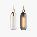 Glass Cylinder Pendant Light With Rust Resistant Metal Frame