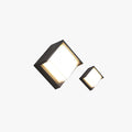 Nova Edge Square Outdoor Wall Light Matte Black Metal