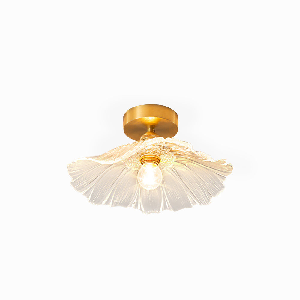 Petal Glass Pendant Light With Brass Accents For Warm Glow