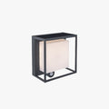 Black Rectangular Solar Powered Outdoor Wall Light With Sensor
