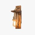 Heritage Rectangular LED Wall Light With Wood And Hemp Rope
