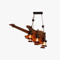 Suspension Guitare Rustique Métal Bois Noyer Durable Et Élégante