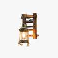 Wood And Metal Vintage Lantern Wall Light