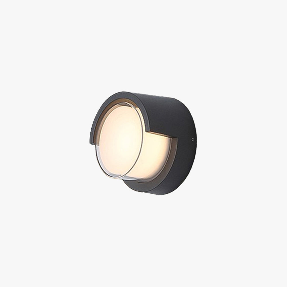 Ray Modern Outdoor Wall Light Black Metal Round Or Rectangular