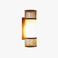 Rattan Weave LED Wall Lamp With Acrylic Accent Rustic Hallway Sconce