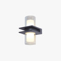 Dual Head Cylindrical Black Metal Outdoor Wall Light