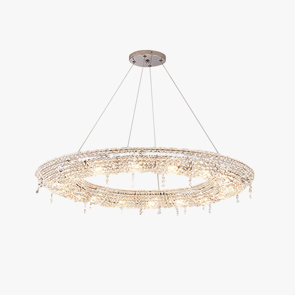 Round Crystal Ring Pendant Light for Living Room Ambience