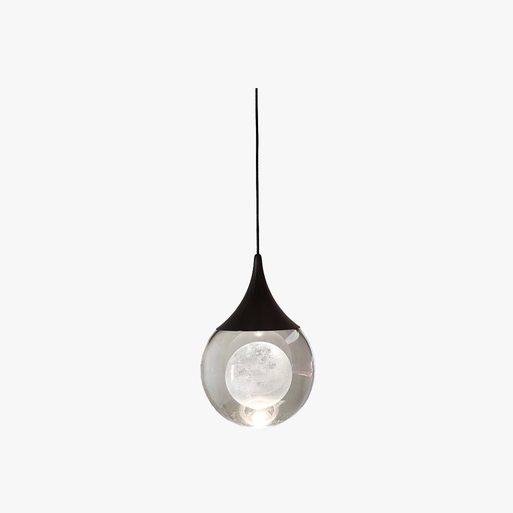 Matte Black Moon Metal Pendant Light For Modern Interiors