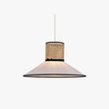Modern Rattan And Fabric Pendant Light White
