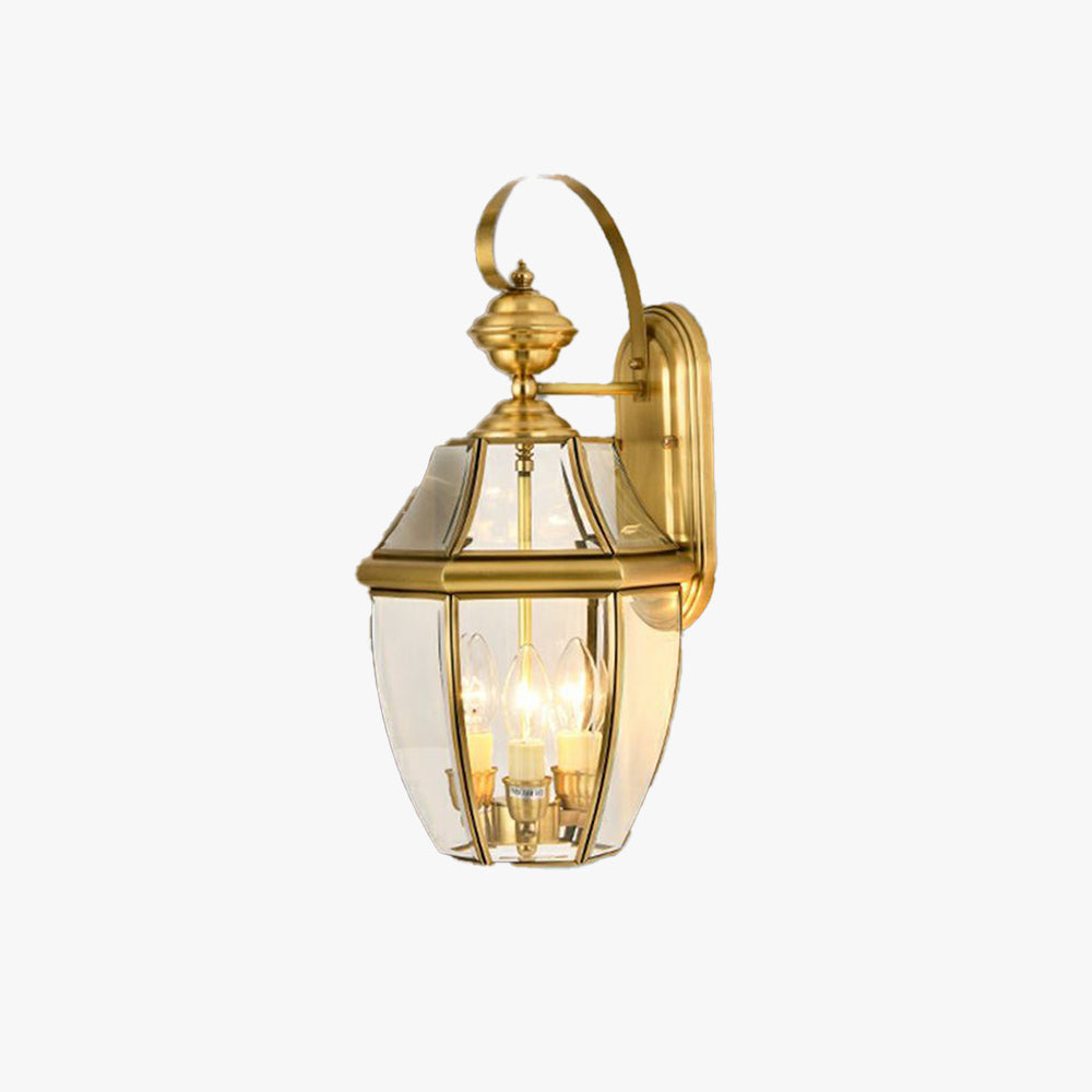 Gold Metal Vintage Lantern Outdoor Wall Light