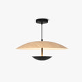 Nordic LED Frisbee Pendant Light With Wood Finish