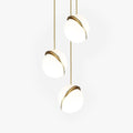 Warm Glow Minimalist Pendant Light in Gold and White