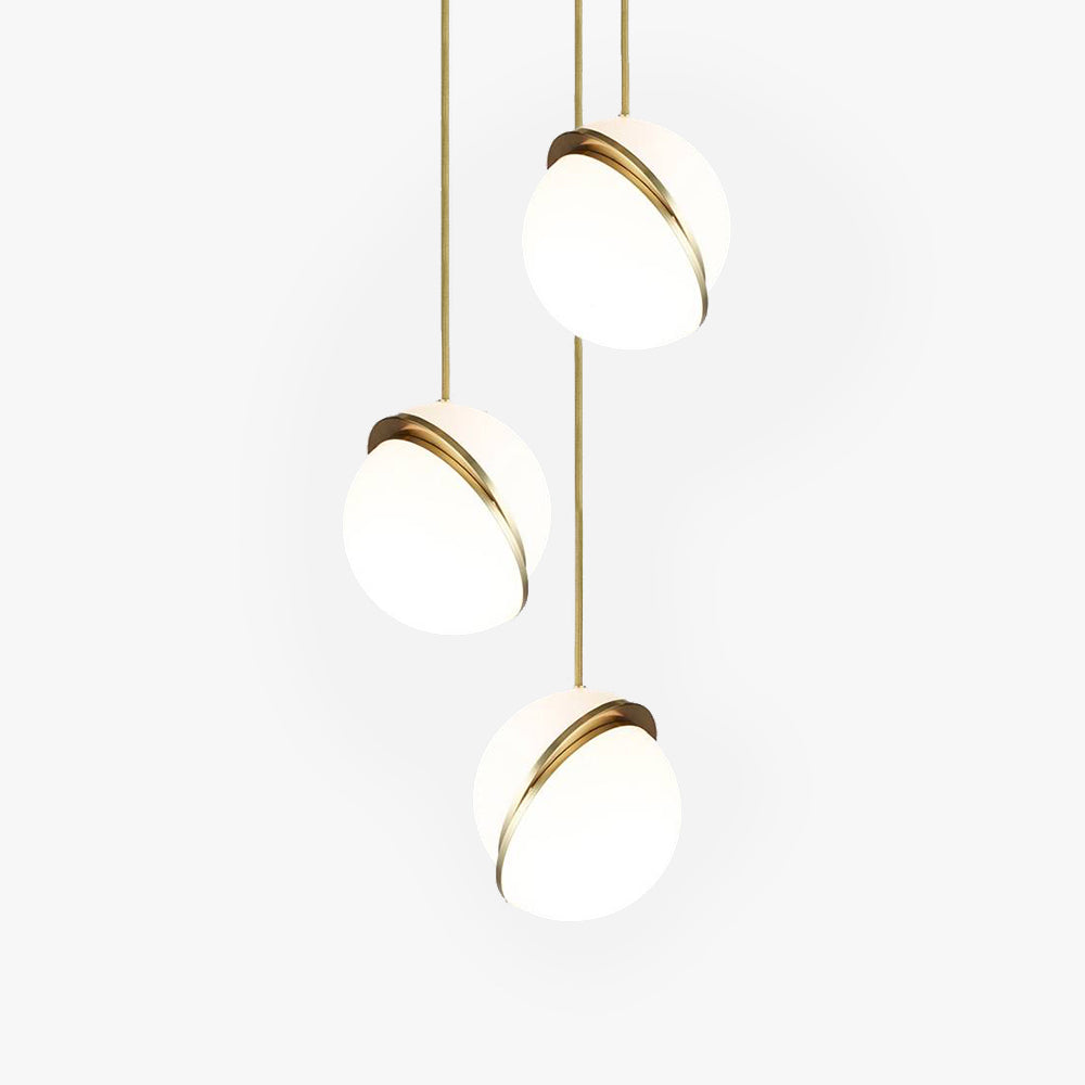 Warm Glow Minimalist Pendant Light in Gold and White