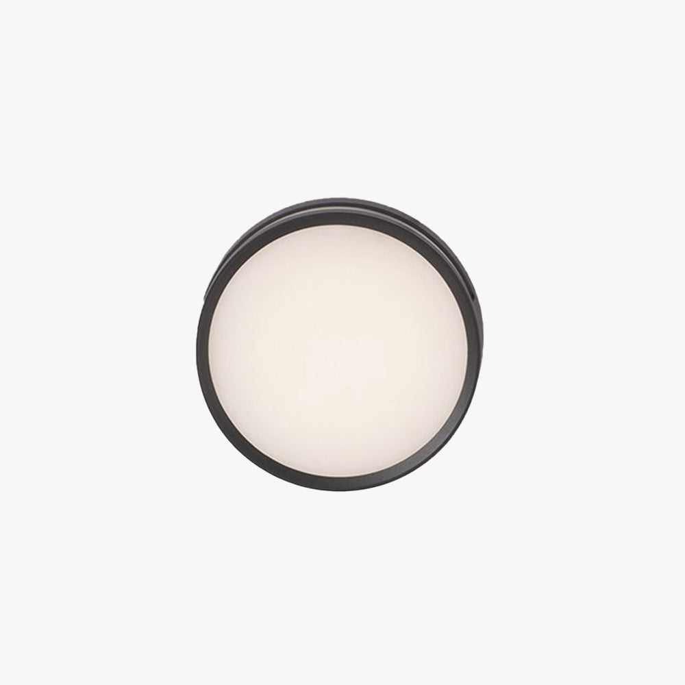Round Outdoor Wall Light Black Metal LED IP65 Waterproof