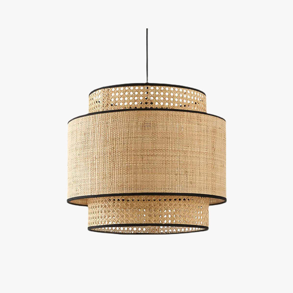 Rattan and Metal Pendant Light for Cozy Spaces