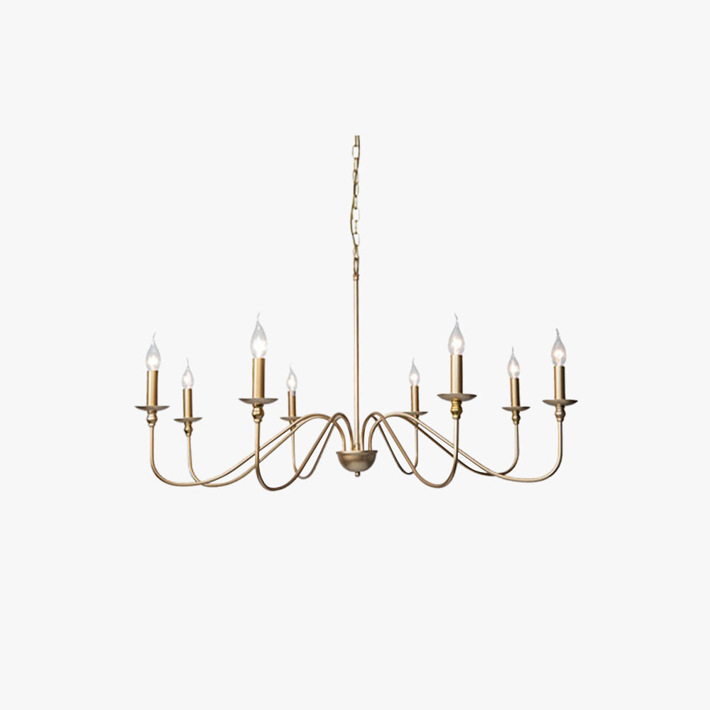Heritage Metal Candle Chandelier For Living Room