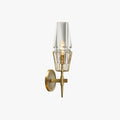 Vintage Glass Lantern Wall Light With Gold Finish